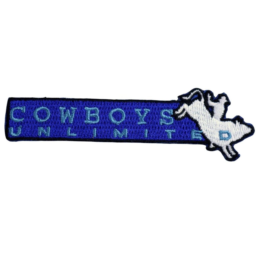 Cowboys Unlimited Embroidered Patch Bull Rider White Blue Cowboy Rodeo Western